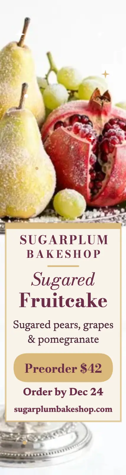 Sugarplum sugared fruitcake preorder skyscraper template