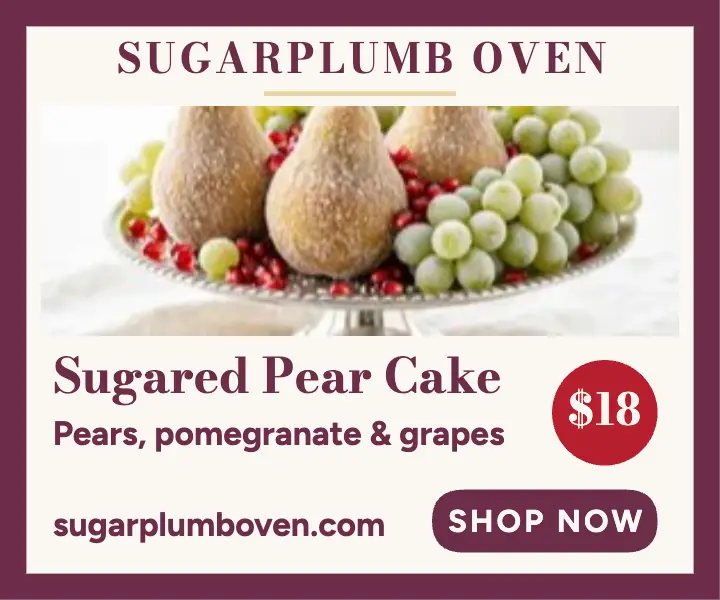 Sugarplumb Oven sugared pear cake sale ad template