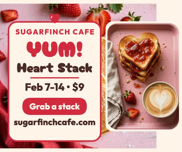 Sugarfinch heart stack Valentine ad template