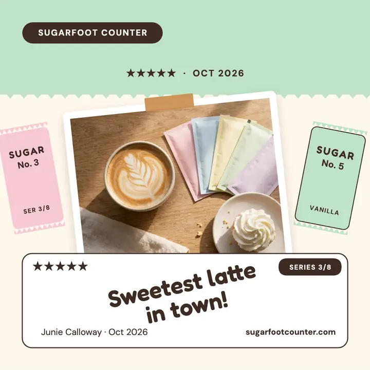 Sugarfoot Counter cafe review card template