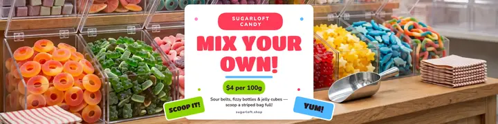 Sugarloft mix-your-own candy banner template