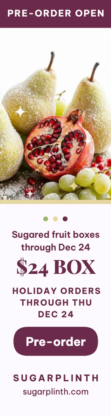 Sugarplinth sugared fruit holiday skyscraper template