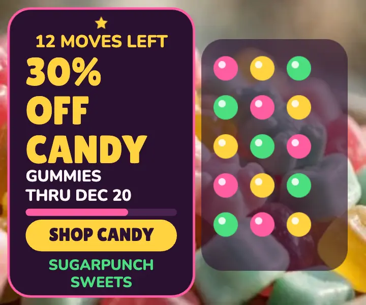 Sugarpunch holiday candy sale ad template