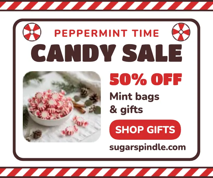 Sugarspindle peppermint candy sale ad template