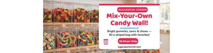 Sugarspun Corner candy mix banner template