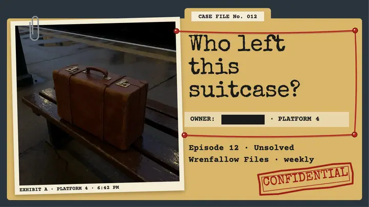 Who left this suitcase mystery thumbnail, case file template