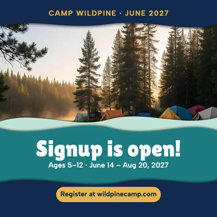 Camp Wildpine summer day camp signup papercut post: summer camp registration post template