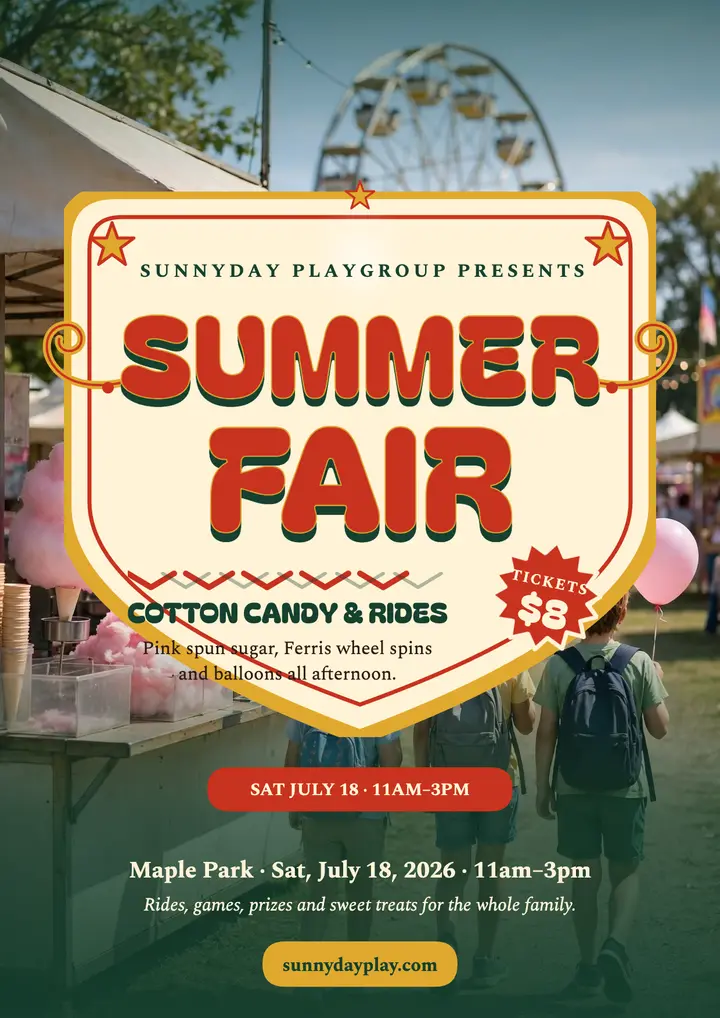 Sunnyday summer fair party flyer template