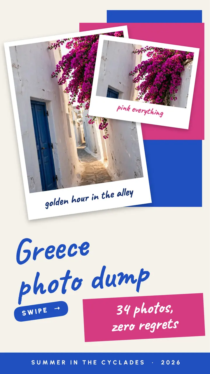 Summer in Greece photo dump template