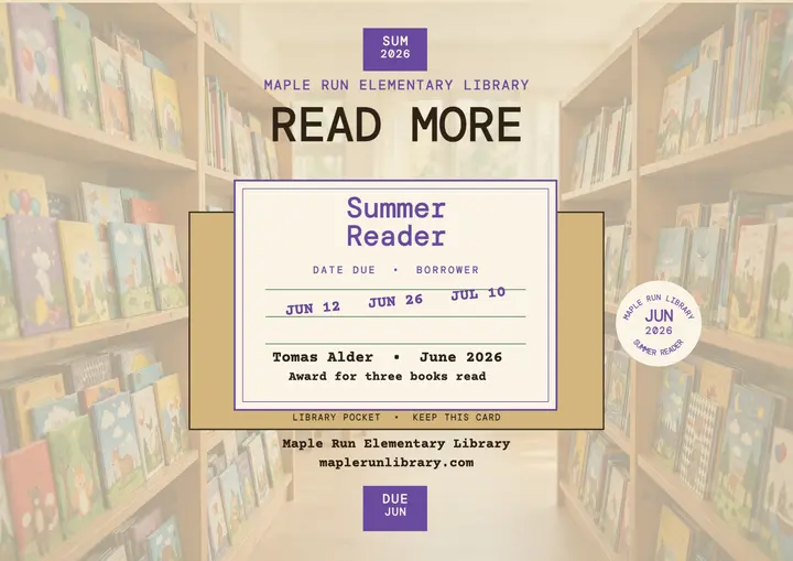 Maple Run summer reader library certificate template