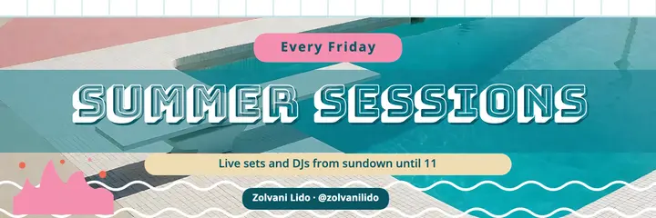 Summer Sessions poolside music night X header template