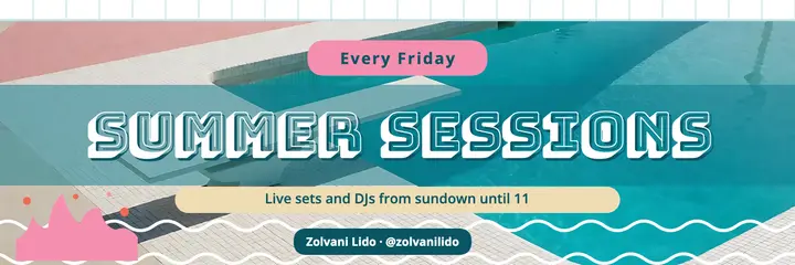 Summer Sessions poolside music night X header template