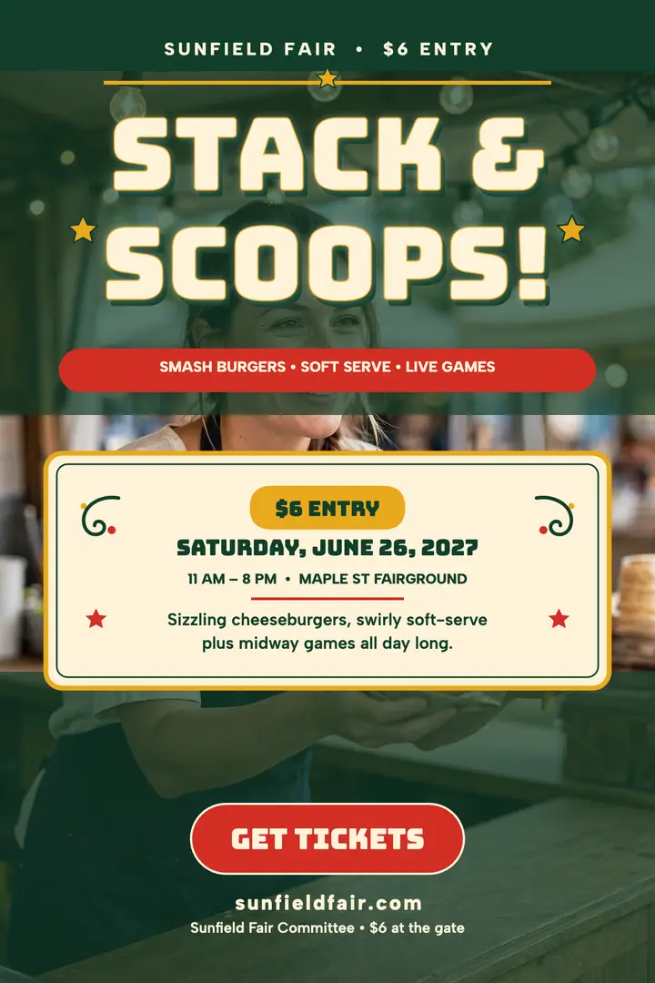 Stack and Scoop street fair poster template
