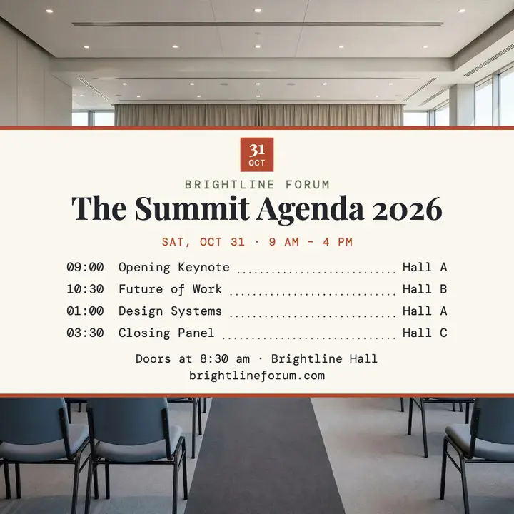 Brightline Forum summit agenda index post: summit agenda post template