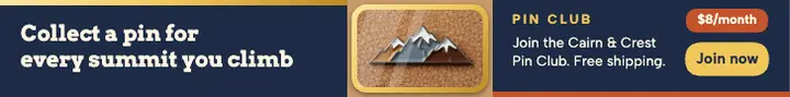 Cairn & Crest monthly hiking pin club leaderboard template