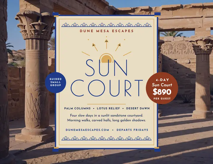 Sun Court desert escape flyer template