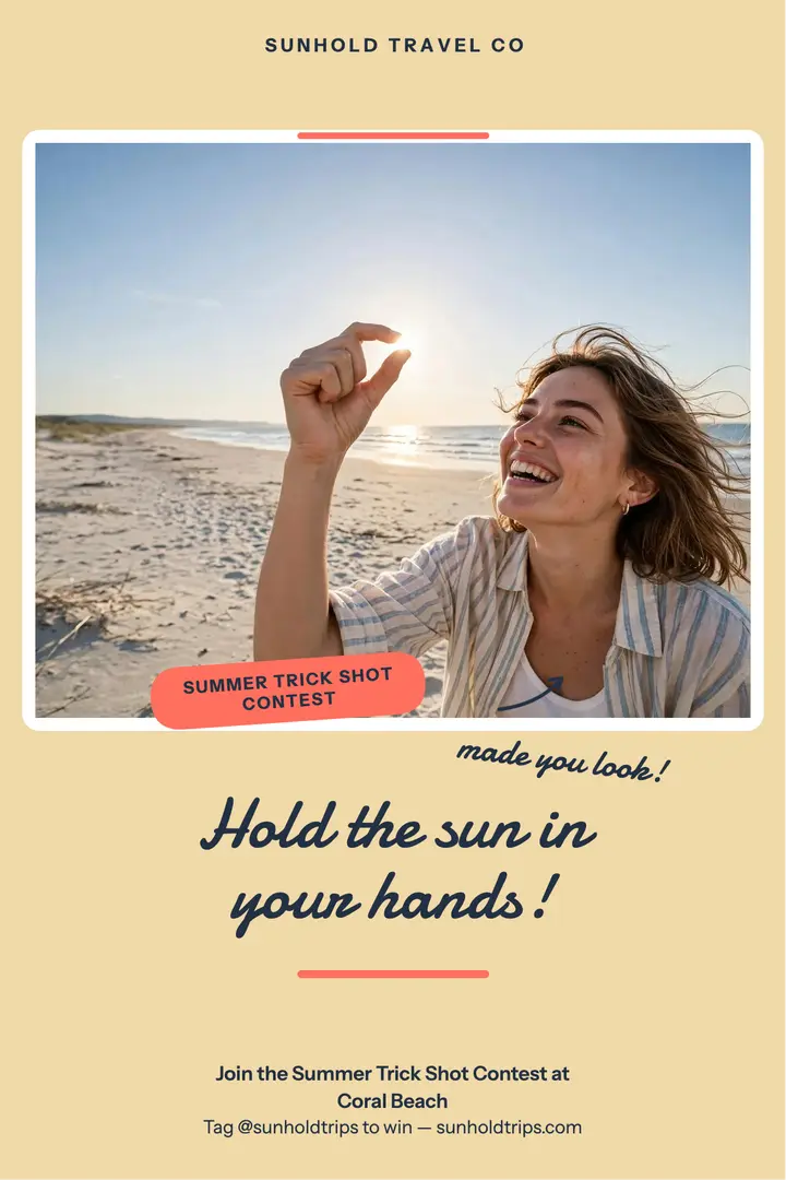 Sunhold beach trick shot poster template