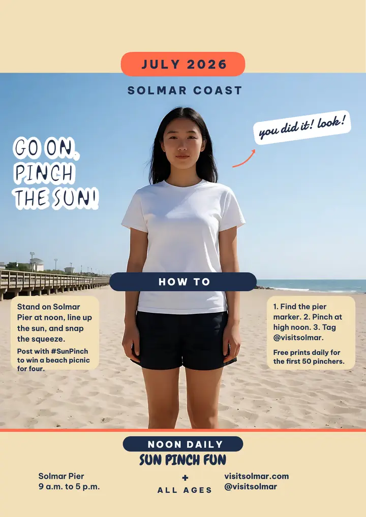 Sun Pinch Challenge beach flyer template