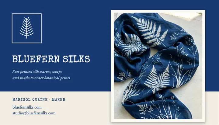 Bluefern Silks maker business card template