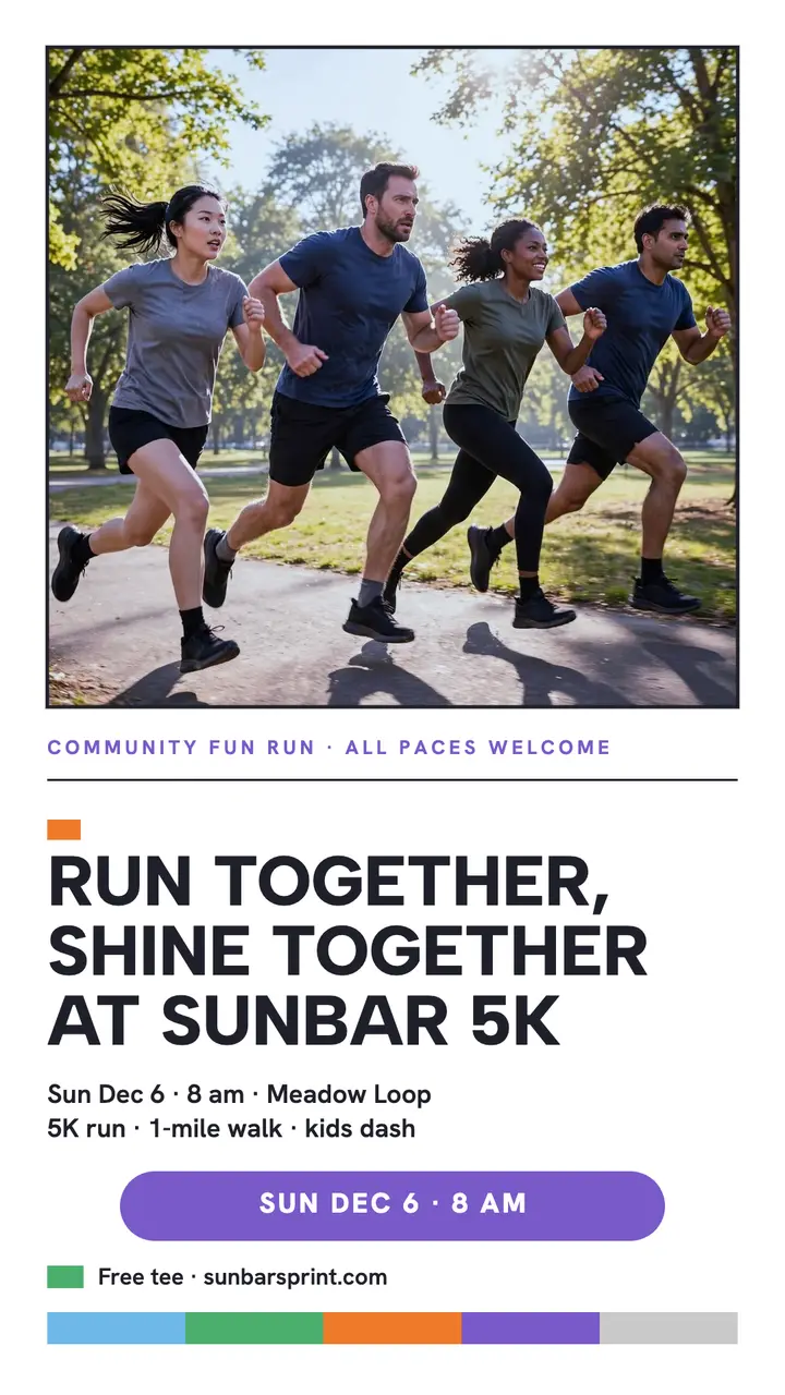 Sunbar Sprint 5K fun run story template