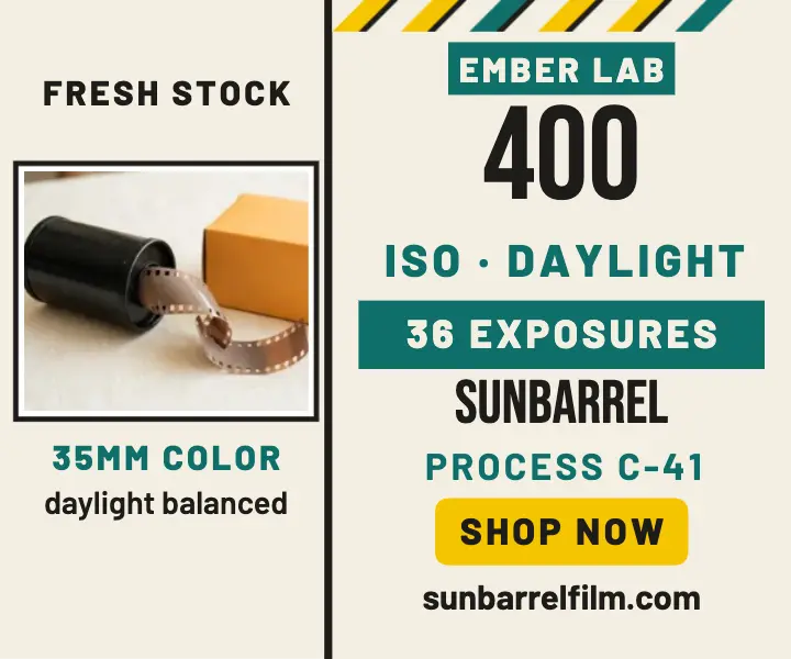 Sunbarrel 400 film stock launch ad template