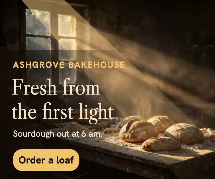 Ashgrove Bakehouse sunbeam ad template
