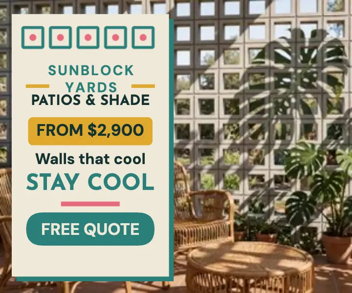 Sunblock Yards patio shade ad template