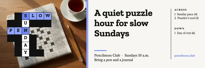 Pencilmoss Sunday puzzle club header template