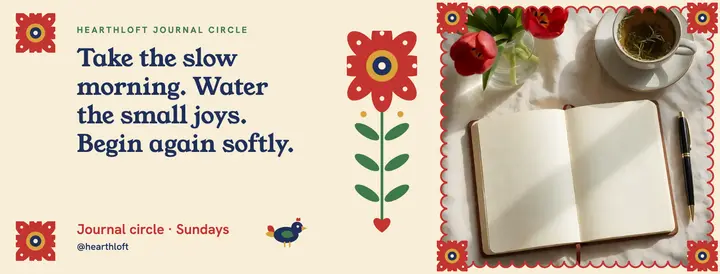 Hearthloft Sunday journal circle Facebook cover template