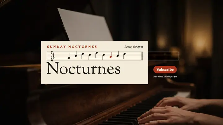 Sunday Nocturnes piano channel banner template