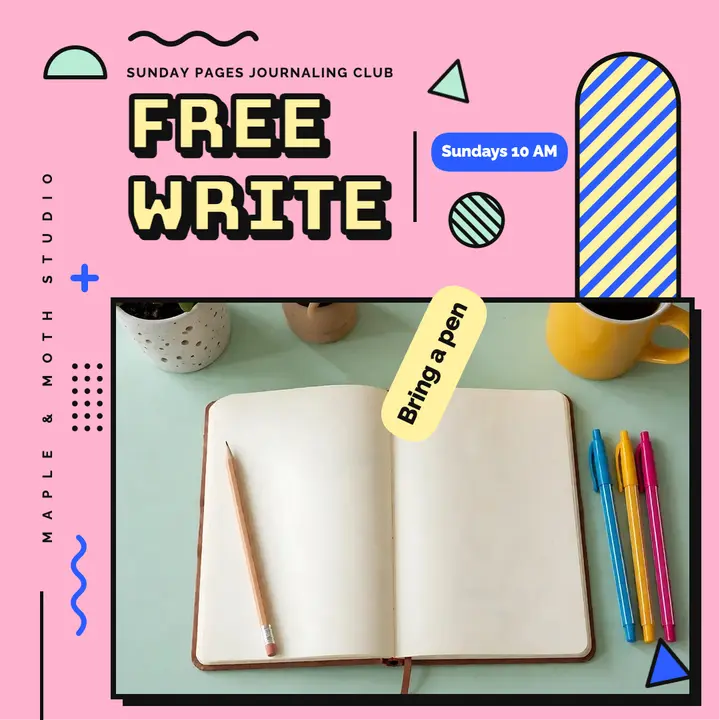 Sunday Pages free write journaling club post template