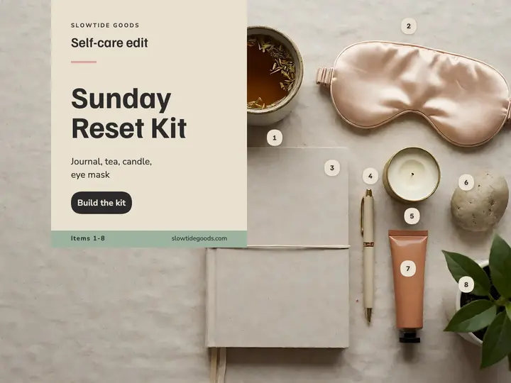 Slowtide Goods Sunday reset kit knolling slide template