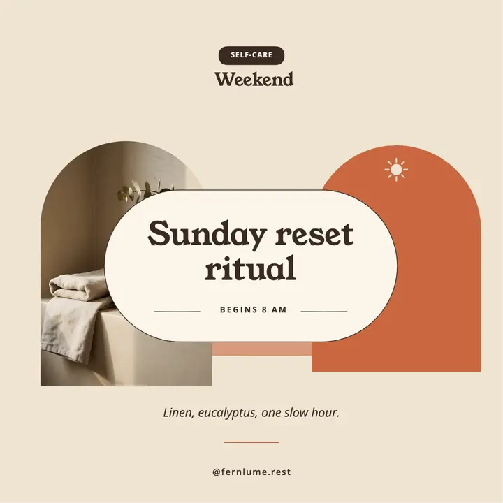 Sunday reset ritual self-care post template