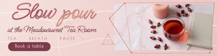 Meadowsweet slow pour rose-gold display ad template