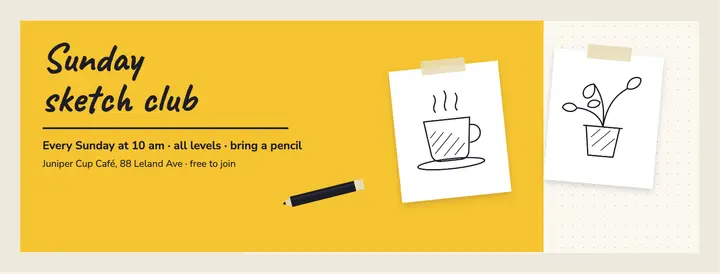 Sunday sketch club cover template