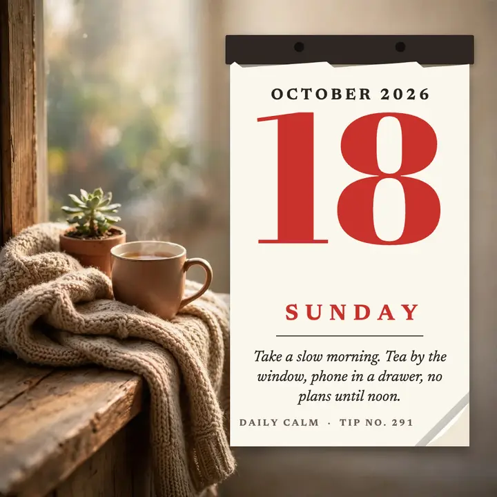 Sunday slow tear-off calendar tip template