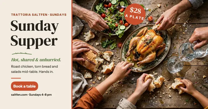 Saltfen Sunday supper hands post template