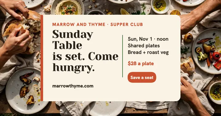 Marrow and Thyme Sunday Table feast post template