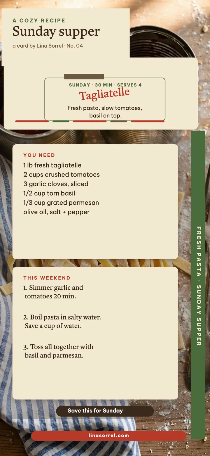Sunday Tagliatelle recipe wallpaper: pasta recipe wallpaper template