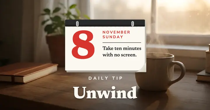 Sunday unwind tear-off calendar tip post template