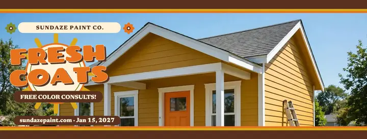 Sundaze retro bungalow painters cover template
