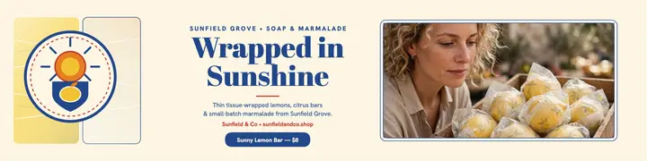 Sunfield citrus soap etsy banner template