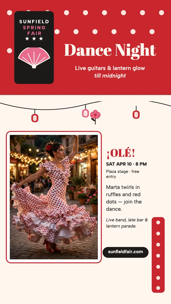 Sunfield Spring Fair dance night story template