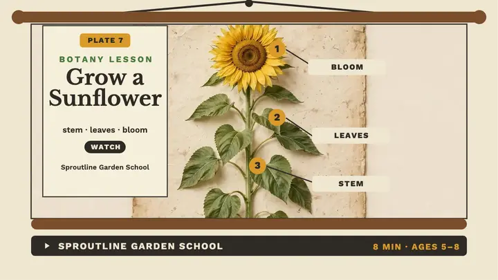 Sproutline sunflower wall chart lesson thumbnail template