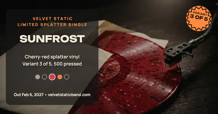 Velvet Static Sunfrost splatter vinyl post template