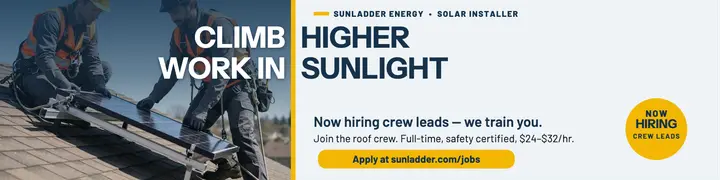 Sunladder solar crew hiring banner template