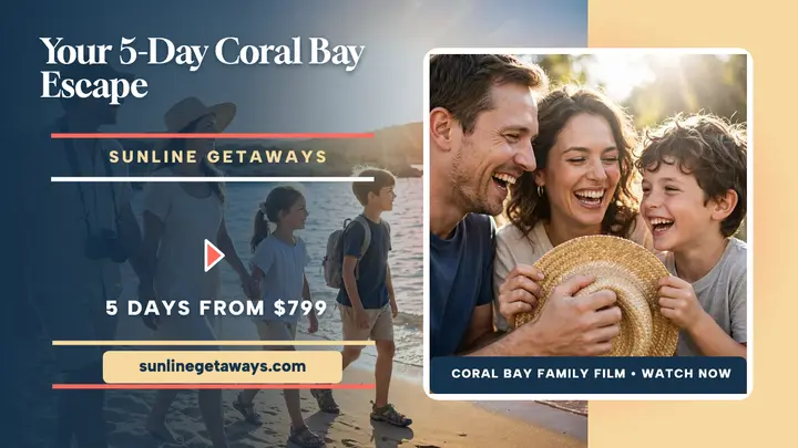 Sunline Coral Bay family trip thumbnail template