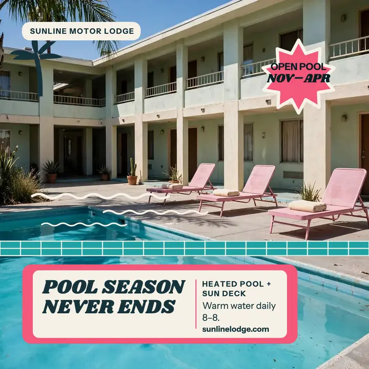 Sunline Motor Lodge pool season post template