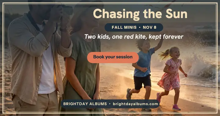 Brightday family beach kite session post template