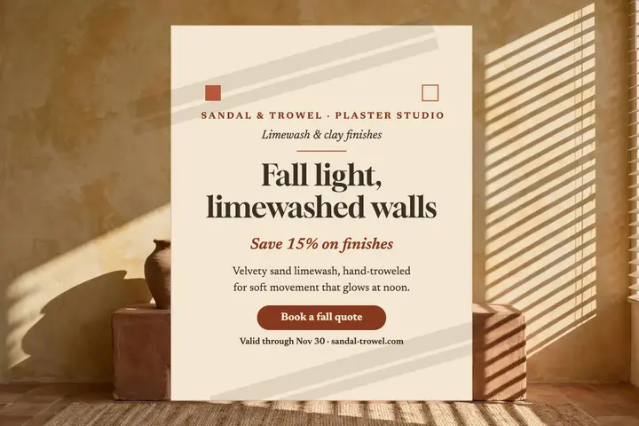 Sandal and Trowel fall limewash postcard template
